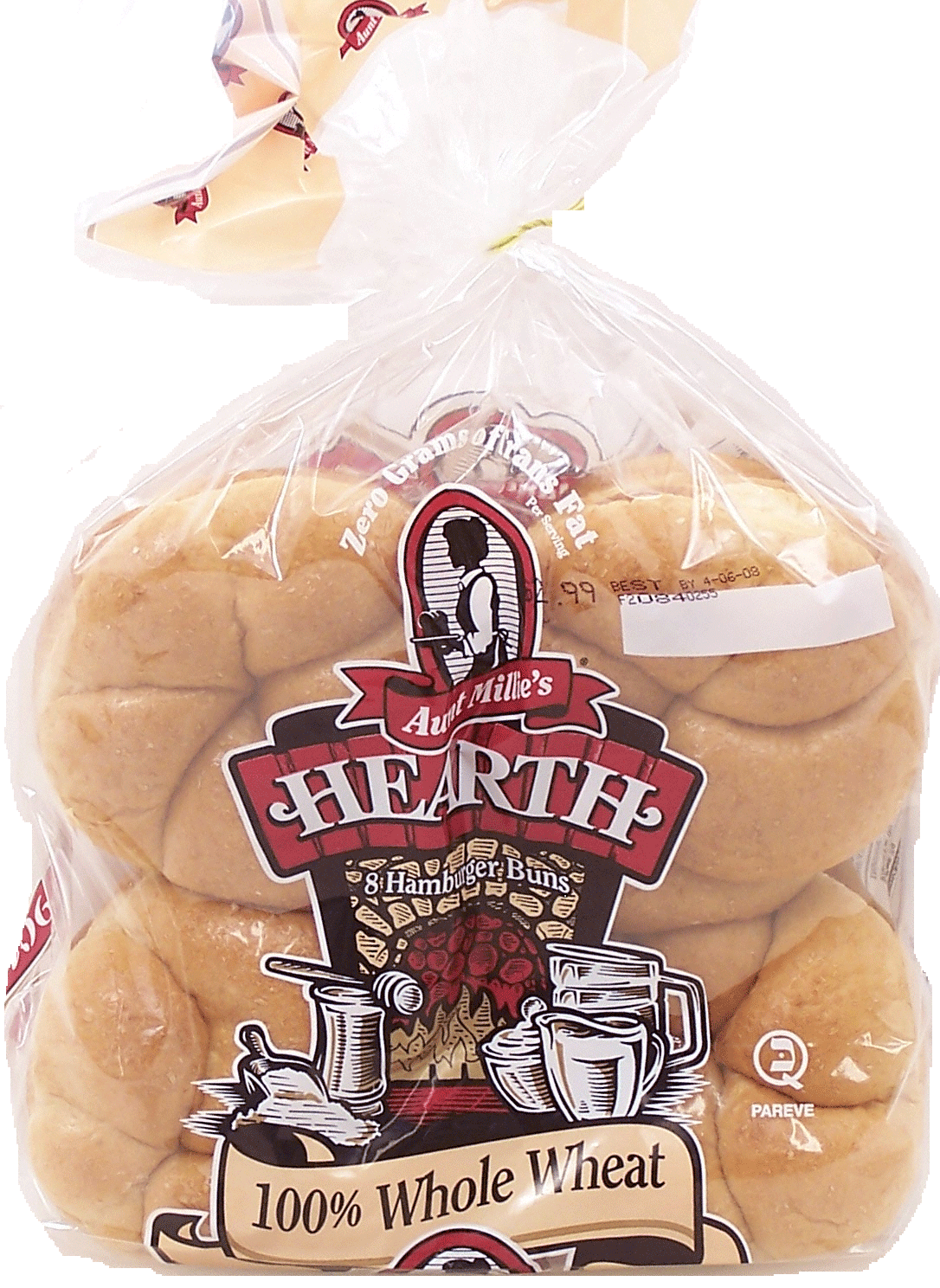 Aunt Mille&nbsp;&nbsp;100% whole wheat hamburger buns, 8-count Full-Size Picture